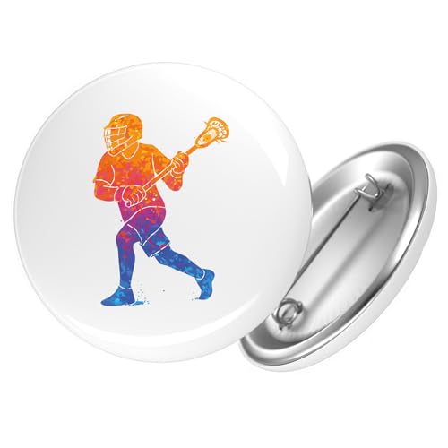 Huuraa Button Lacrosse bunte Silhouette Geschenk Größe 25mm Lacrosse Geschenkidee von Huuraa