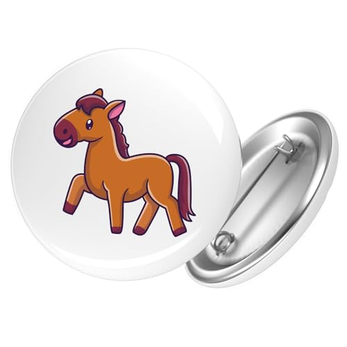 Huuraa Button Pferd Comic Geschenk Größe 25mm Pferd Geschenkidee von Huuraa