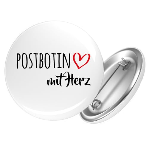 Huuraa Ansteckbutton Postbotin mit Herz Geschenk Größe 59mm Postbotin Accessoire Huuraa Ansteckbutton Postbotin mit Herz Geschenk Größe 59mm Postbotin Accessoire von Huuraa