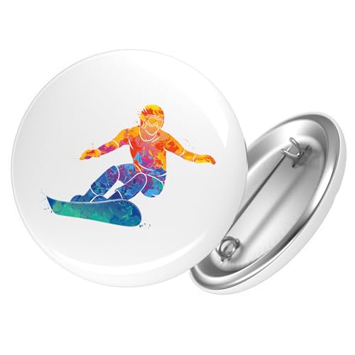 Huuraa Button Snowboarden bunte Silhouette Geschenk Größe 25mm Snowboarden Geschenkidee Huuraa Button Snowboarden bunte Silhouette Geschenk Größe 25mm Snowboarden Geschenkidee von Huuraa