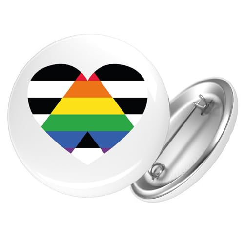 Huuraa Button Straight Ally Flagge LGBTQ Herz Geschenk Größe 25mm Straight Ally Flagge Geschenkidee von Huuraa