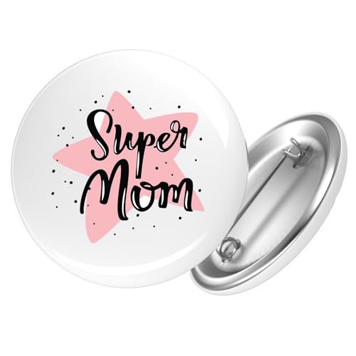 Huuraa Button Super Mom Beste Mama Geschenk Größe 25mm Super Mom Geschenkidee von Huuraa