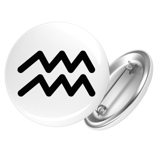 Huuraa Ansteckbutton Wassermann Sternzeichen Zeichen Geschenk Größe 59mm Wassermann Accessoire von Huuraa