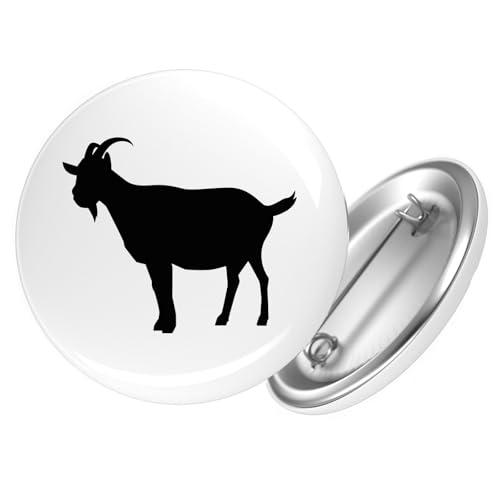 Huuraa Button Ziege Silhouette Geschenk Größe 25mm Anstecker Ziege Geschenkidee von Huuraa