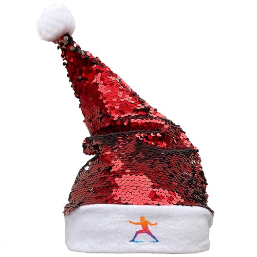 Huuraa Nikolausmütze Fechten bunte Silhouette Geschenk Pailletten Rot/Weiß Filz Fechten Mitbringsel von Huuraa