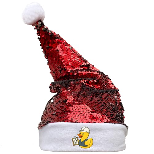 Huuraa Nikolausmütze Quietscheente Bauingenieurwesen Comic Gummiente Geschenk Pailletten Rot/Weiß Filz Quietscheente Bauingenieurwesen Mitbringsel Huuraa Nikolausmütze Quietscheente Bauingenieurwesen Comic Gummiente Geschenk Pailletten Rot/Weiß Filz Quietscheente Bauingenieurwesen Mitbringsel von Huuraa