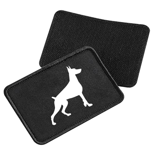 Huuraa Patch Dobermann Silhouette Geschenk Black Dobermann Präsent Huuraa Patch Dobermann Silhouette Geschenk Black Dobermann Präsent von Huuraa