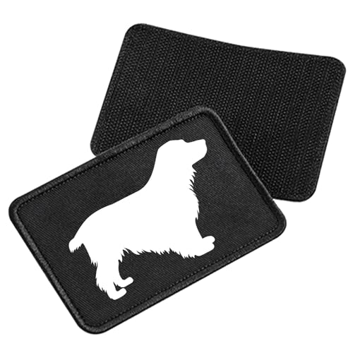 Huuraa Patch English Cocker Spaniel Silhouette Geschenk Black English Cocker Spaniel Präsent von Huuraa