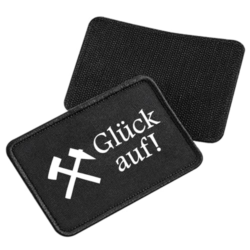 Huuraa Patch Glück auf! Ruhrpott Geschenk Black Glück auf! Präsent von Huuraa