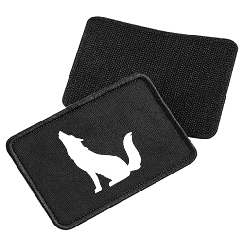 Huuraa Patch Heulender Wolf Silhouette Geschenk Black Heulender Wolf Präsent Huuraa Patch Heulender Wolf Silhouette Geschenk Black Heulender Wolf Präsent von Huuraa