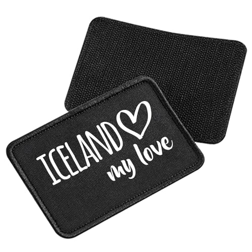 Huuraa Patch Iceland My Love Geschenk Black Iceland Präsent Huuraa Patch Iceland My Love Geschenk Black Iceland Präsent von Huuraa