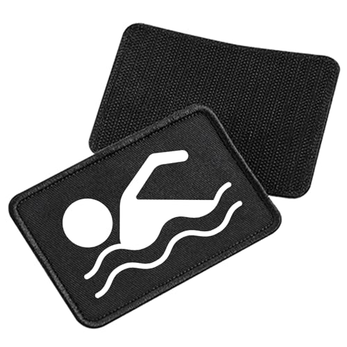 Huuraa Patch Schwimmen Silhouette Geschenk Black Schwimmen Präsent von Huuraa