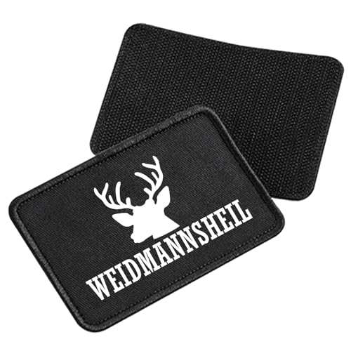 Huuraa Patch Weidmannsheil Hirsch Jägergruß Geschenk Black Weidmannsheil Hirsch Präsent von Huuraa