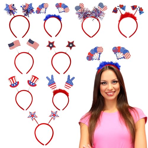 Haarreif für den vierten Juli, patriotisches Haarband, 9 x Gedenktags-Zubehör, Paraden für den 4. Juli, Grill-Party, Event-Kostüm, patriotische Feiern Haarreif für den vierten Juli, patriotisches Haarband, 9 x Gedenktags-Zubehör, Paraden für den 4. Juli, Grill-Party, Event-Kostüm, patriotische Feiern von Huvqianu