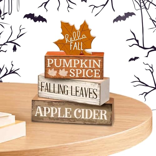 Huvqianu Gestuftes Tablett- – Herbstdekoration, Holz-Ahorn-Dekoration, Erntedankfest, Tischaufsatz für Ernte, Party, Kamin, Küchenregal, Zuhause, Kaminsims, Schreibtisch, Tischplatte von Huvqianu