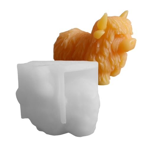Huvqianu Kerzenwachs-Formen – 3D-Silikon-Highland-Kuh-Seifenform, dekoratives Ornament, Bauernhoftier-Gusshandwerk für Hobbyisten, Schmuck, Reisen, Urlaub, Dekoration, Schlüsselanhänger von Huvqianu
