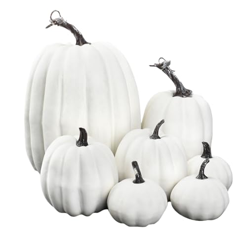Huvqianu Künstliche Kürbisse, Ernte Kunstschaum-Kürbisse für Herbst, Herbst, Erntedankfest, Halloween, Tischdekoration für Party, Dekoration, Zuhause, festliche Tischplatte von Huvqianu
