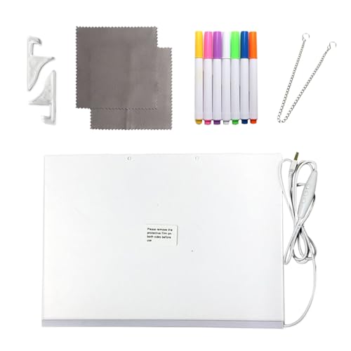 Huvqianu LED Notiz Board Mit Farben, Acryl Trockenlöschtafel Mit Licht, Zeichenwerkzeug Mit 7-Farben-Stiften Für Kinder Jugendliche Erwachsene Kritzeln Schreiben Notizen Huvqianu LED Notiz Board Mit Farben, Acryl Trockenlöschtafel Mit Licht, Zeichenwerkzeug Mit 7-Farben-Stiften Für Kinder Jugendliche Erwachsene Kritzeln Schreiben Notizen von Huvqianu