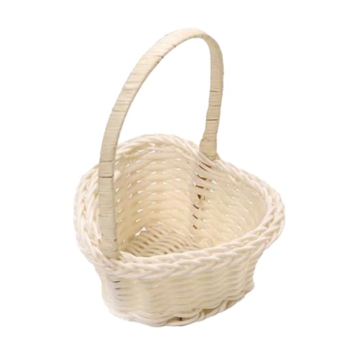 Huvqianu Mini-Blumenkorb | winziger Rattan-Aufbewahrungskorb – handgefertigter ästhetischer Aufbewahrungsbehälter, Fotografie-Requisite für Schlafzimmer, Kinderzimmer, Hochzeit, Weihnachten, Ostern von Huvqianu