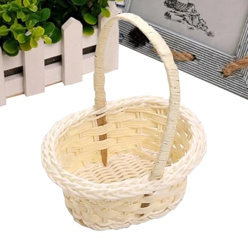 Huvqianu Mini gewebte Körbe – Rattan-Blumenkörbe – Fotografie-Requisite Aufbewahrungsbehälter für Hochzeit, Weihnachten, Kinderzimmer, Ostern, Schlafzimmer, Dekoration von Huvqianu