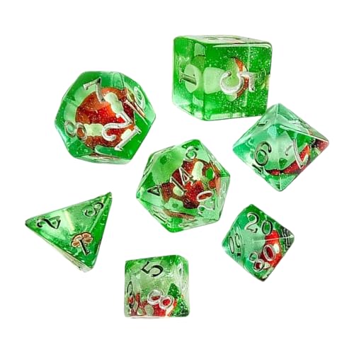 Mushroom Dice for Kids, Polyhedral RPG Dice, Cartoon Game Dice, Colorful Tabletop Set, 7 Piece Collection, Whimsical Design, for Kids and Adults 0.63 Inches Mushroom Dice for Kids, Polyhedral RPG Dice, Cartoon Game Dice, Colorful Tabletop Set, 7 Piece Collection, Whimsical Design, for Kids and Adults 0.63 Inches von Huvqianu