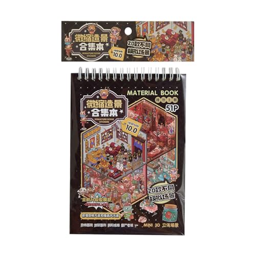 Sticker Room -Szenenbuch - große gruselige Aufklebersammlung für Kinderhandwerk, wiederverwendbares Design mit einfacher Peel -Funktion, Buch für Kinder Wall Home Cabinet Notebook Geburtstag Weihnacht von Huvqianu