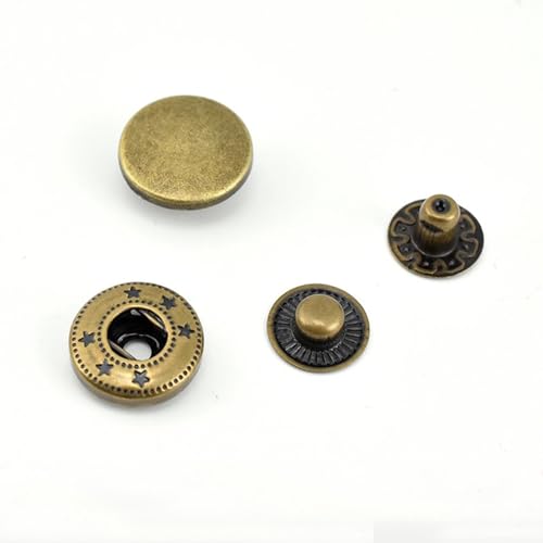 20set Druckknöpfe Bronze, 15mm Metall Druckknopf für Nähen, Kleidung, Brieftasche, Handwerk DIY(Bronze) von Huxawak