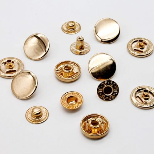 20set Druckknöpfe Gold, 15mm Metall Druckknopf für Nähen, Kleidung, Brieftasche, Handwerk DIY(Gold) von Huxawak