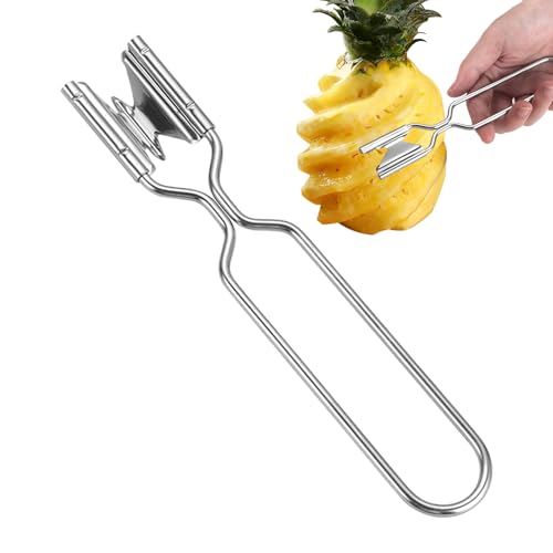 Huxibai Ananasaugenschäler, Werkzeug zur Entfernung von Herz, Ananas, Edelstahl, ergonomischer Fruchtstielentferner, Küchenutensilien für Garten, Camping, Grill, Picknick von Huxibai