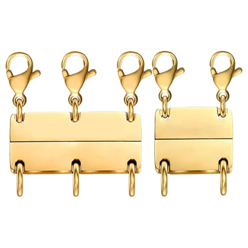 Huxibai Brosche für geschichtete Halsketten, mehrere magnetische Trennwände für geschichtete Halsketten, magnetischer Modeschmuck, 2 Stück für stapelbare Ketten, Aussage Kleidung für Frauen von Huxibai