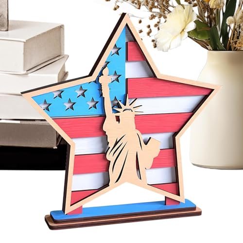 Huxibai Dekoration Sterne Party Unabhängigkeit Amerikanisch | Tischdekoration Patriotische Statue 4. Juli | Kollektion Denkmal Holz Vintage für Tisch Wand Huxibai Dekoration Sterne Party Unabhängigkeit Amerikanisch | Tischdekoration Patriotische Statue 4. Juli | Kollektion Denkmal Holz Vintage für Tisch Wand von Huxibai