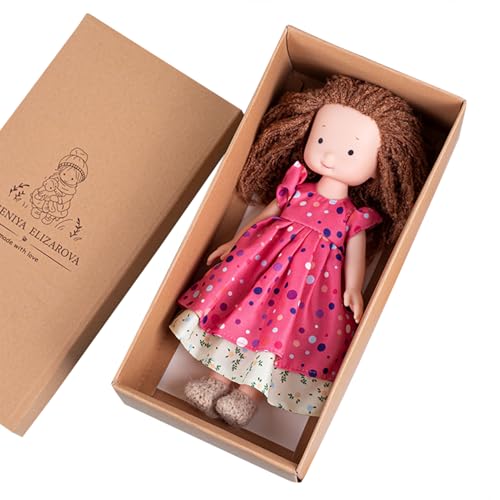 Huxibai Handgemachte weiche Puppen, handgemachte Strickpuppe,Weiche Puppe für Mädchen mit niedlichen gefüllten Plüschtieren | Die erste für Mädchen zum Geburtstag Weihnachten von Huxibai