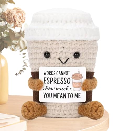 Huxibai Positive Crochet – Motivationskaffee – dekorativ, motivierend, klein und mit Karte für Lehrer, Abschlussfeier, Freunde, Armaturenbrett, Auto Haus Huxibai Positive Crochet – Motivationskaffee – dekorativ, motivierend, klein und mit Karte für Lehrer, Abschlussfeier, Freunde, Armaturenbrett, Auto Haus von Huxibai