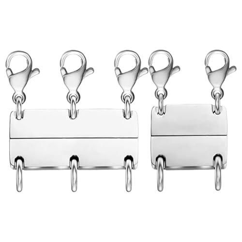 Huxibai Verschlüsse für überlappende Halsketten, mehrere magnetische Trennwände für geschichtete Halsketten, magnetischer Schmuckstecker, 2 Stück, für stapelbare Ketten von Huxibai