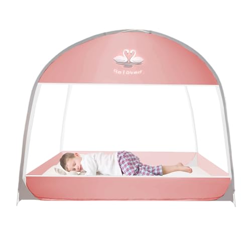 Huxibai für Bett – mit Netzstoff | Faltbarer Vorhang für Kinderbett und Außenbereich mit doppelter Tür von Huxibai