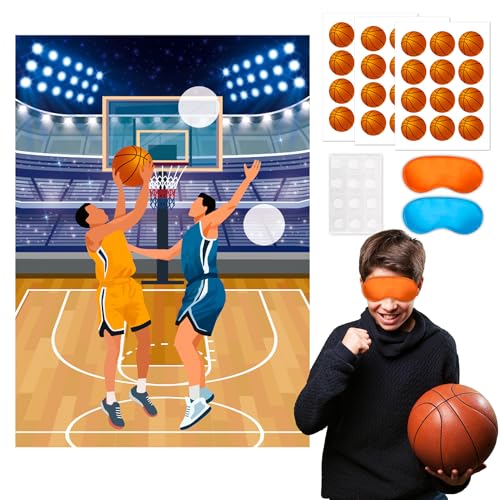 Basketball Sticker Spiel, 7pcs Basketball Aufkleberspiel Unterhaltsames Aufkleberspiel für Geburtstagsparty und Mottopartys, Ideal für Dekorationen und Aktivitäten Basketball Sticker Spiel, 7pcs Basketball Aufkleberspiel Unterhaltsames Aufkleberspiel für Geburtstagsparty und Mottopartys, Ideal für Dekorationen und Aktivitäten von Huxolynifty