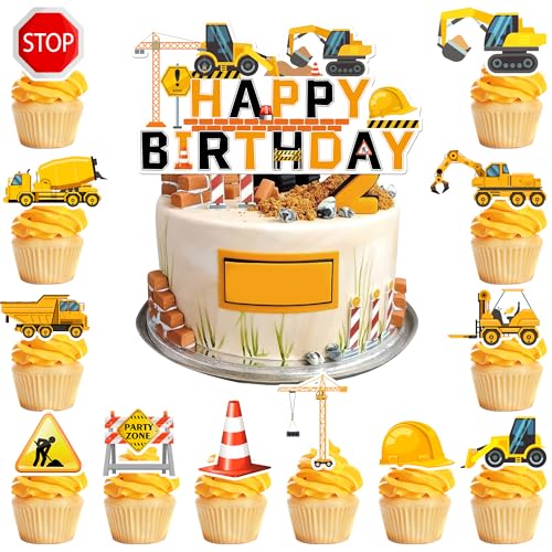 Construction Vehicle Cake Decoration, 13pcs Bau Thema Kuchendekoraion Traktor Bagger Tortendeko Baufahrzeug Cupcake Topper Baufahrzeug Geburtstag Kuchen Topper für Bau Thema Geburtstag Construction Vehicle Cake Decoration, 13pcs Bau Thema Kuchendekoraion Traktor Bagger Tortendeko Baufahrzeug Cupcake Topper Baufahrzeug Geburtstag Kuchen Topper für Bau Thema Geburtstag von Huxolynifty