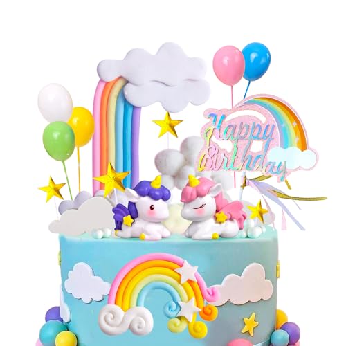 Einhorn-Kuchendekoration, 23-teiliges Einhorn-Kuchenaufsatz-Set – Einhorn-Regenbogen-Kuchendekorationen & Einhorn-Wolkenballon-Stern usw. Einhorn-Party-Kuchenaufsatz für Einhorn-Geburtstag Einhorn-Kuchendekoration, 23-teiliges Einhorn-Kuchenaufsatz-Set – Einhorn-Regenbogen-Kuchendekorationen & Einhorn-Wolkenballon-Stern usw. Einhorn-Party-Kuchenaufsatz für Einhorn-Geburtstag von Huxolynifty