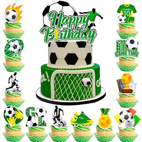 Tortendeko Fussball, Fußball Geburtstagstorte Dekoration - Fußball Party Cupcake Toppers Fussball Tortendeko Kuchen Deko Fußball Kuchen Dekoration für Fussball Party, Fussball Deko Geburtstag Kinder Tortendeko Fussball, Fußball Geburtstagstorte Dekoration - Fußball Party Cupcake Toppers Fussball Tortendeko Kuchen Deko Fußball Kuchen Dekoration für Fussball Party, Fussball Deko Geburtstag Kinder von Huxolynifty