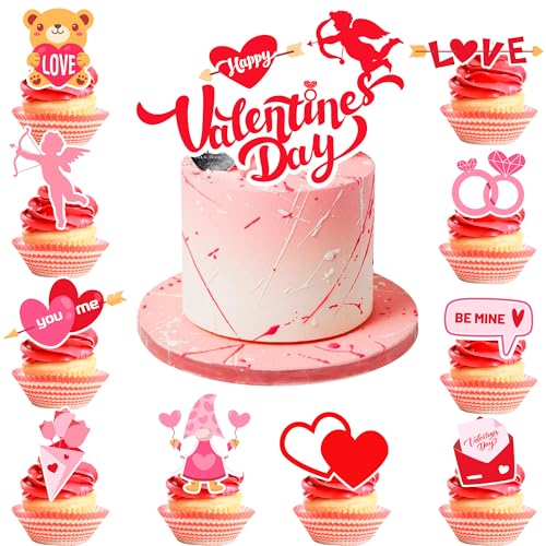 Happy Valentines Day Cake Topper, 20pcs Valentine Cupcake Toppers/Happy Valentines Day Cupcake Toppers + 1pcs Valentine's Day Theme Cake Decoration/Valentines Cake Toppers, for Valentines Decorations Happy Valentines Day Cake Topper, 20pcs Valentine Cupcake Toppers/Happy Valentines Day Cupcake Toppers + 1pcs Valentine's Day Theme Cake Decoration/Valentines Cake Toppers, for Valentines Decorations von Huxolynifty