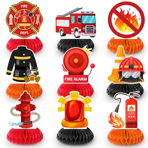 Huxolynifty Feuerwehrauto Bienenwabe Mittelstücke, 9 Pcs Feuerwehrauto Themen Waben Mittelstücke/Feuerwehr Party Deko Waben für Feuerwehrmann Geburtstagsparty Dekorationen Zubehör Huxolynifty Feuerwehrauto Bienenwabe Mittelstücke, 9 Pcs Feuerwehrauto Themen Waben Mittelstücke/Feuerwehr Party Deko Waben für Feuerwehrmann Geburtstagsparty Dekorationen Zubehör von Huxolynifty