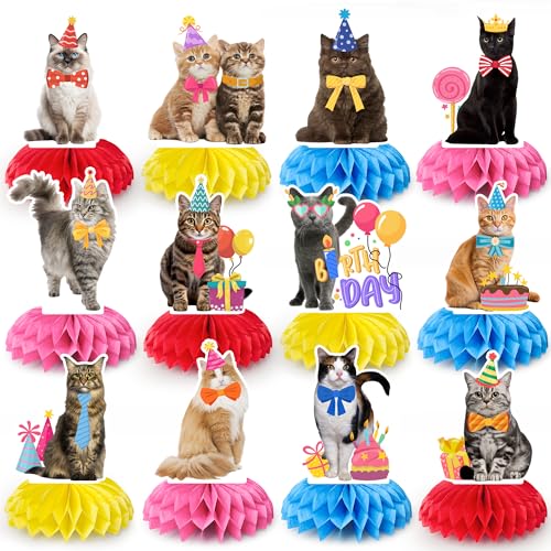 Huxolynifty Honigwaben Katzen Tischdeko, 12 Pcs Katzen Honigwaben Tischdekorationen Katzen Geburtstag Dekoration Honigwaben für Katzenthema Geburtstagsparty Dekorationen Huxolynifty Honigwaben Katzen Tischdeko, 12 Pcs Katzen Honigwaben Tischdekorationen Katzen Geburtstag Dekoration Honigwaben für Katzenthema Geburtstagsparty Dekorationen von Huxolynifty