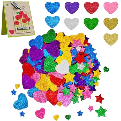 Huybaa 300 Stück Glitter Schaumstoff Aufkleber Selbstklebendes,Moosgummi Sterne Glitter,Schaumstoff Sticker Set für Kinder,Wand Dekoration,DIY Dekoration Basteln,Bunte Huybaa 300 Stück Glitter Schaumstoff Aufkleber Selbstklebendes,Moosgummi Sterne Glitter,Schaumstoff Sticker Set für Kinder,Wand Dekoration,DIY Dekoration Basteln,Bunte von Huybaa