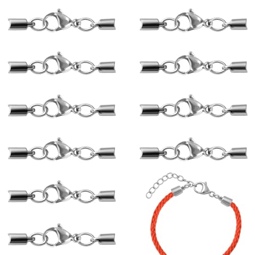 Huybaa Kettenverschluss Edelstahl Zum Basteln Lederband Ketten Verschlüsse für Armbänder 10 Stück Verschluss Schmuckverschluss für DIY Ketten Lederband Schmuck Silber Huybaa Kettenverschluss Edelstahl Zum Basteln Lederband Ketten Verschlüsse für Armbänder 10 Stück Verschluss Schmuckverschluss für DIY Ketten Lederband Schmuck Silber von Huybaa