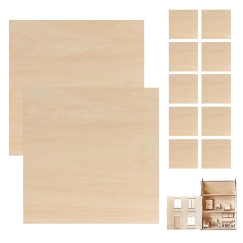 Bastelholzstücke, quadratisch, unlackiert, dünne Sperrholz-Bastelbögen, rechteckige Holzbrettstücke zum Zeichnen, Malen, Holzgravieren Bastelholzstücke, quadratisch, unlackiert, dünne Sperrholz-Bastelbögen, rechteckige Holzbrettstücke zum Zeichnen, Malen, Holzgravieren von Huyeruie