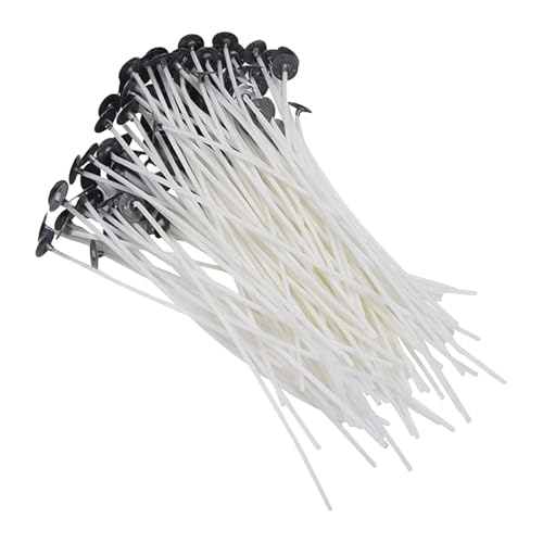 Baumwolldocht – langlebige Kerzendochte | Baumwolldocht mit Metallhalte-Tabs rauchfrei für die Herstellung von Stumpenkerzen Baumwolldocht – langlebige Kerzendochte | Baumwolldocht mit Metallhalte-Tabs rauchfrei für die Herstellung von Stumpenkerzen von Huyeruie