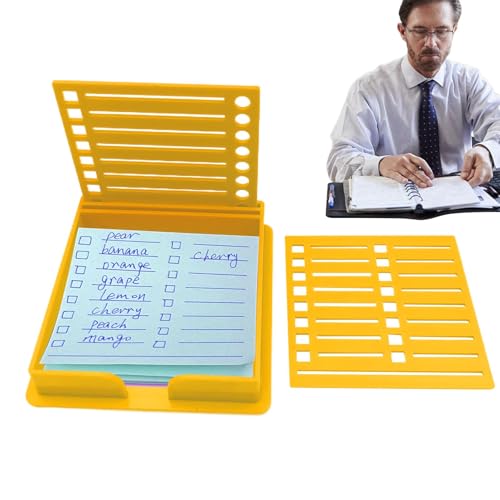 Haftnotizblock-Halter – Haftnotizzettel-Spender, Notizblock-Halter, klebriger Notizblock-Vorlagenhalter, vielseitige Schreibtisch-Haftnotiz-Schablone, tragbare Aufbewahrungsbox für Lehrer von Huyeruie