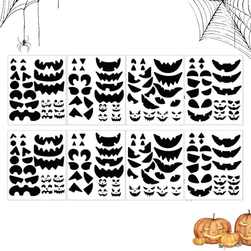 Halloween-Kürbis-Aufkleber, Halloween-Spiele und Aktivitäten, 8 Bögen, Laterne und niedliche Dekoration, basteln Sie Ihr eigenes Aufkleber-Set, lustig für Halloween-Dekoration von Huyeruie