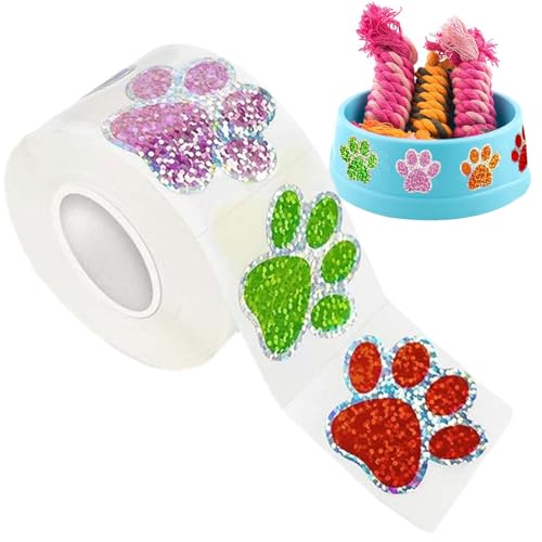 Hundepfoten-Aufkleber, Katzenpfoten-Aufkleber, 500 Etiketten, Umschlagaufkleber, selbstklebende Pfotenabdrücke, buntes Umschlagsiegel für Klassenzimmer von Huyeruie