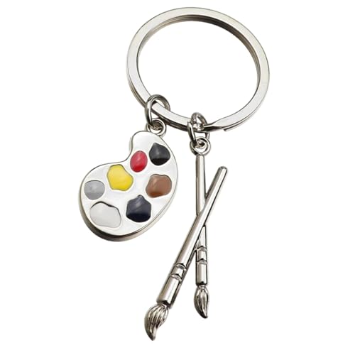 Huyeruie Schlüsselanhänger mit Palette und Pinsel, Künstler-Farbpalette und Pinsel-Anhänger, Maler-Schmuck, Kunststudenten und Lehrer, Künstlerpalette, Charm, Pinsel-Palette für Schlüssel Huyeruie Schlüsselanhänger mit Palette und Pinsel, Künstler-Farbpalette und Pinsel-Anhänger, Maler-Schmuck, Kunststudenten und Lehrer, Künstlerpalette, Charm, Pinsel-Palette für Schlüssel von Huyeruie